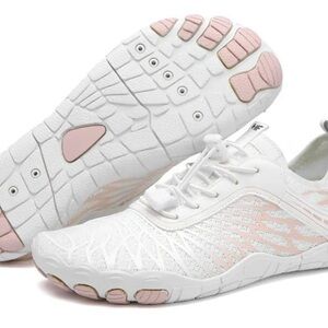 Women's HIKE White and Pink Barefoot Shoes